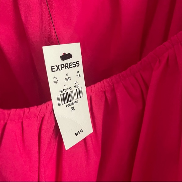 Express Fuchsia Puff Sleeve Blouse - Picture 3 of 11